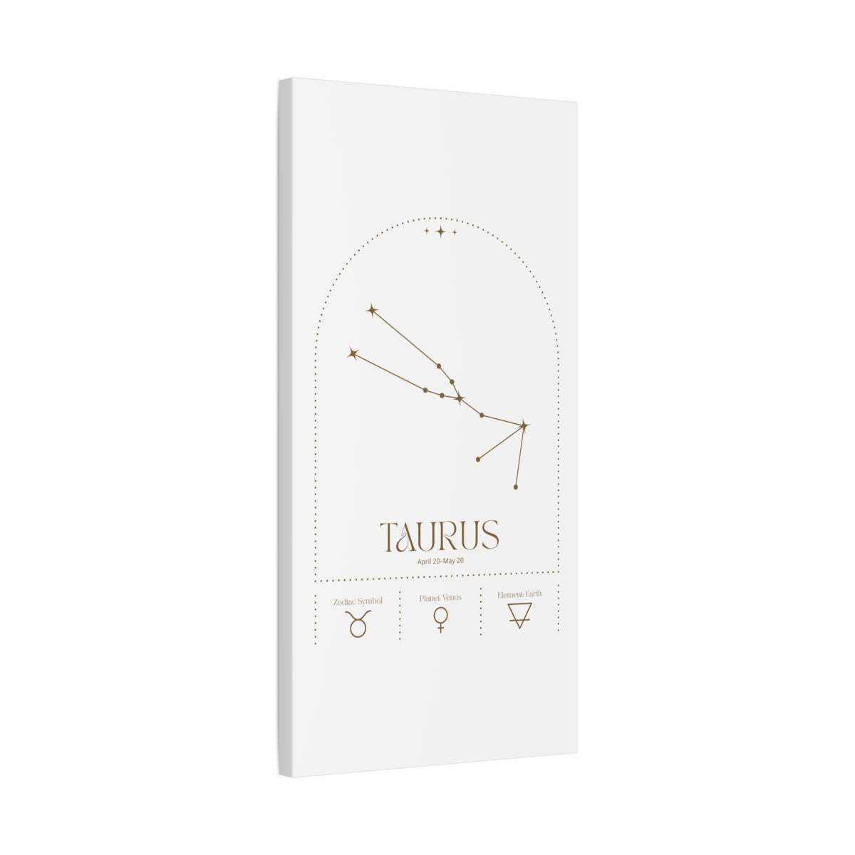 Taurus zodiac canvas wall art with a celestial, cosmic design – matte stretched canvas for home decor