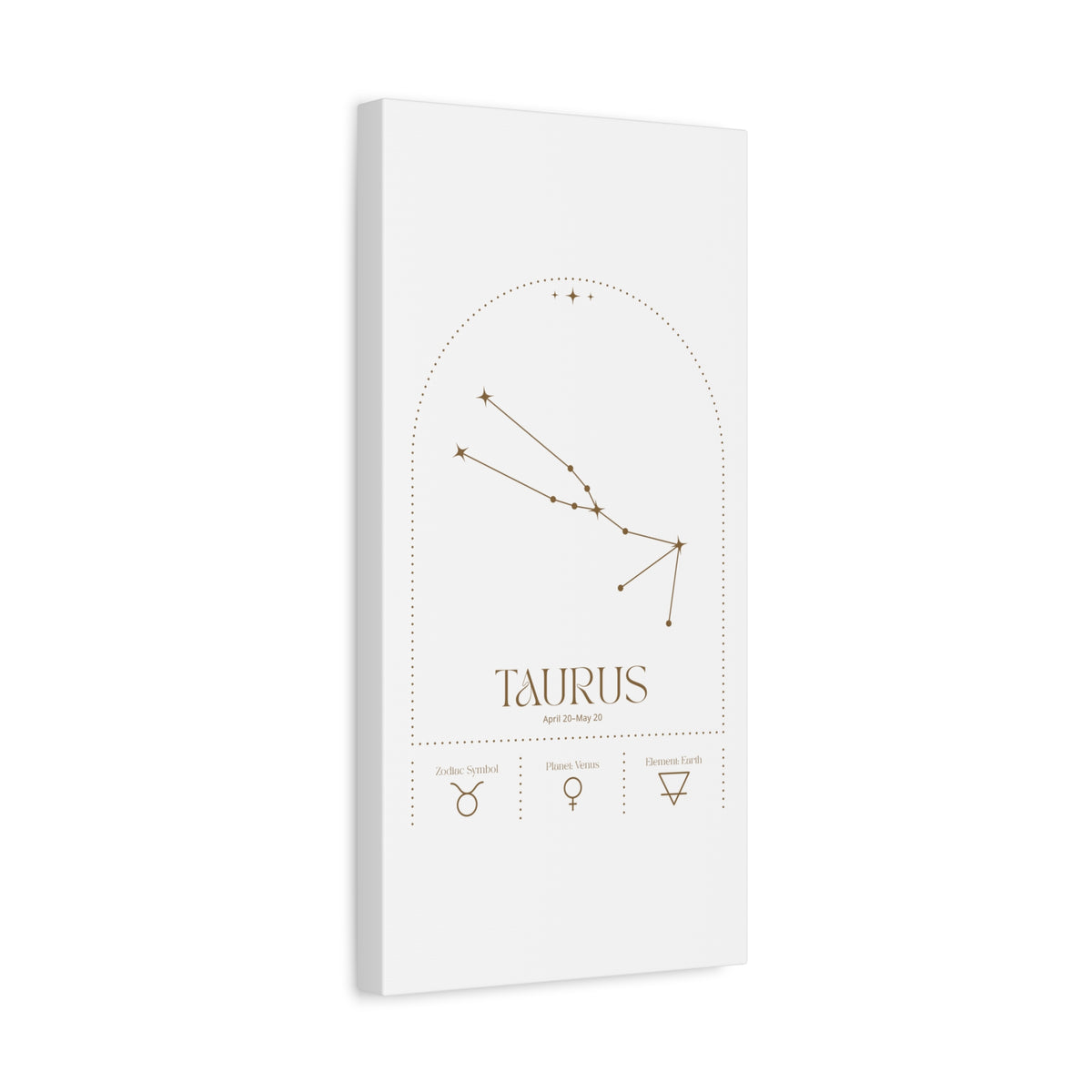 Taurus zodiac canvas wall art with a celestial, cosmic design – matte stretched canvas for home decor