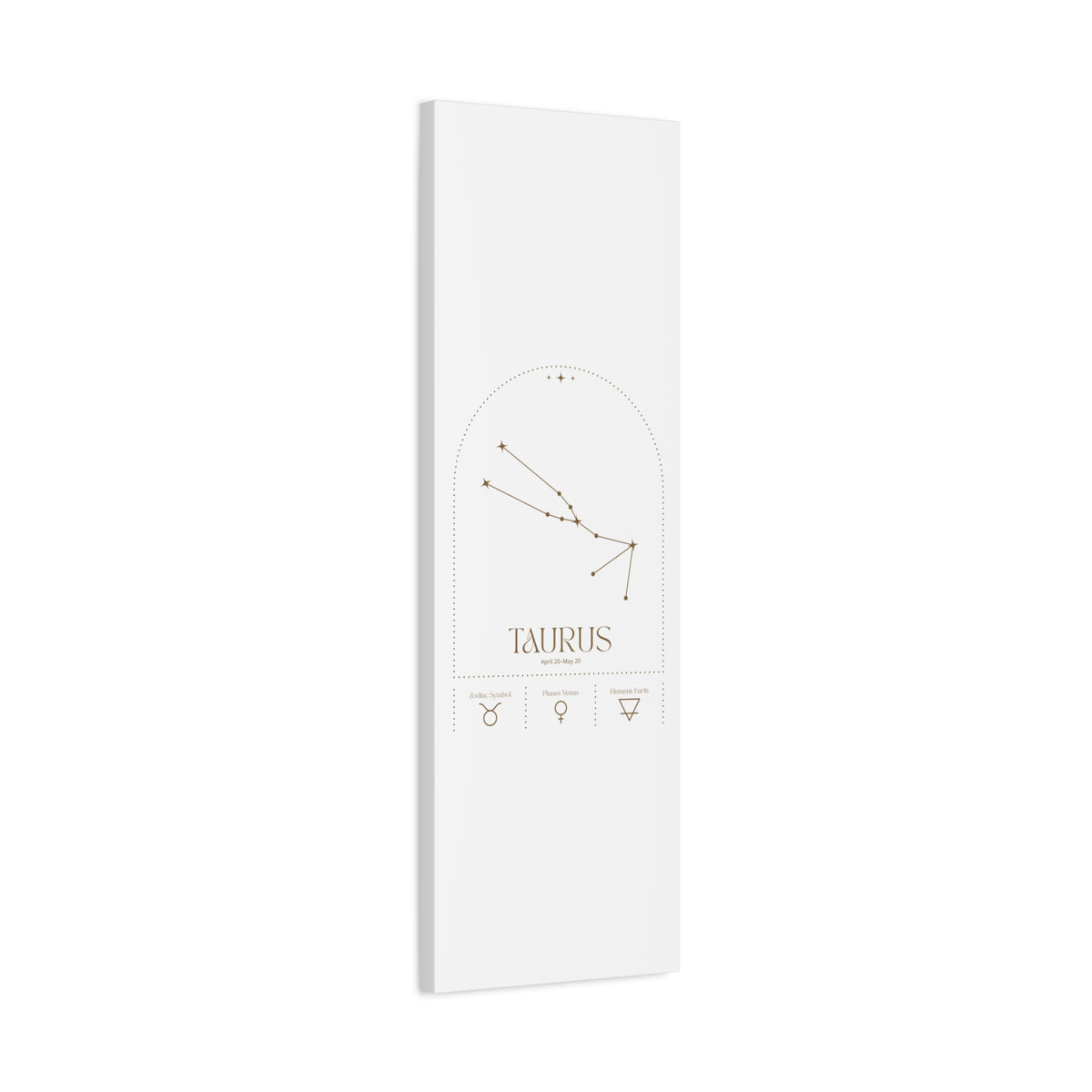 Taurus zodiac canvas wall art with a celestial, cosmic design – matte stretched canvas for home decor
