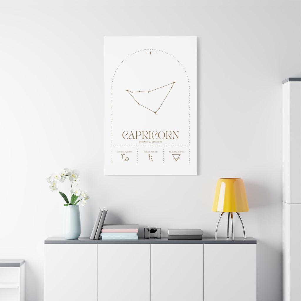 Capricorn Zodiac Canvas – Grounded & Timeless Art