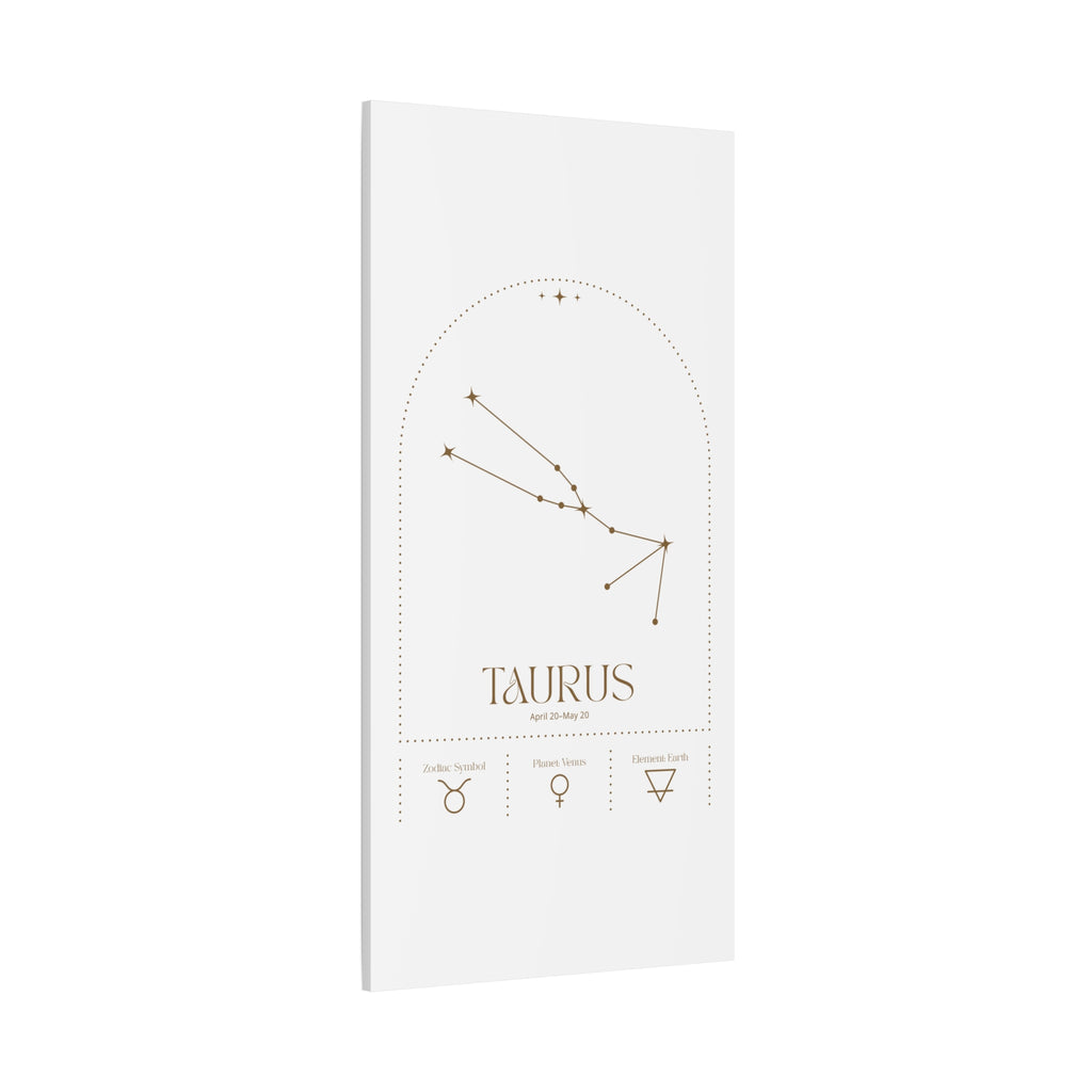 Taurus zodiac canvas wall art with a celestial, cosmic design – matte stretched canvas for home decor