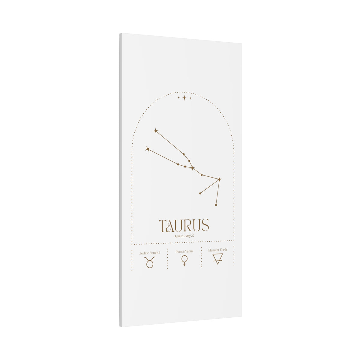 Taurus zodiac canvas wall art with a celestial, cosmic design – matte stretched canvas for home decor
