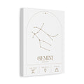 Gemini zodiac canvas wall art with a celestial, cosmic design – matte stretched canvas for home decor