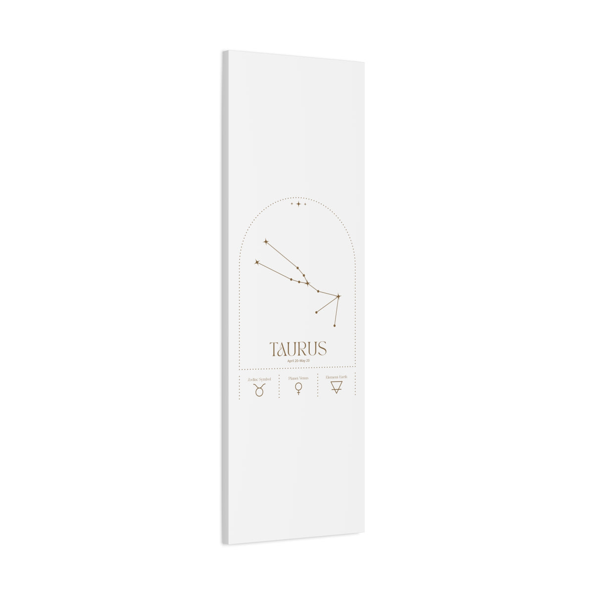 Taurus zodiac canvas wall art with a celestial, cosmic design – matte stretched canvas for home decor