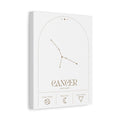 Cancer zodiac canvas wall art with a celestial, cosmic design – matte stretched canvas for home decor