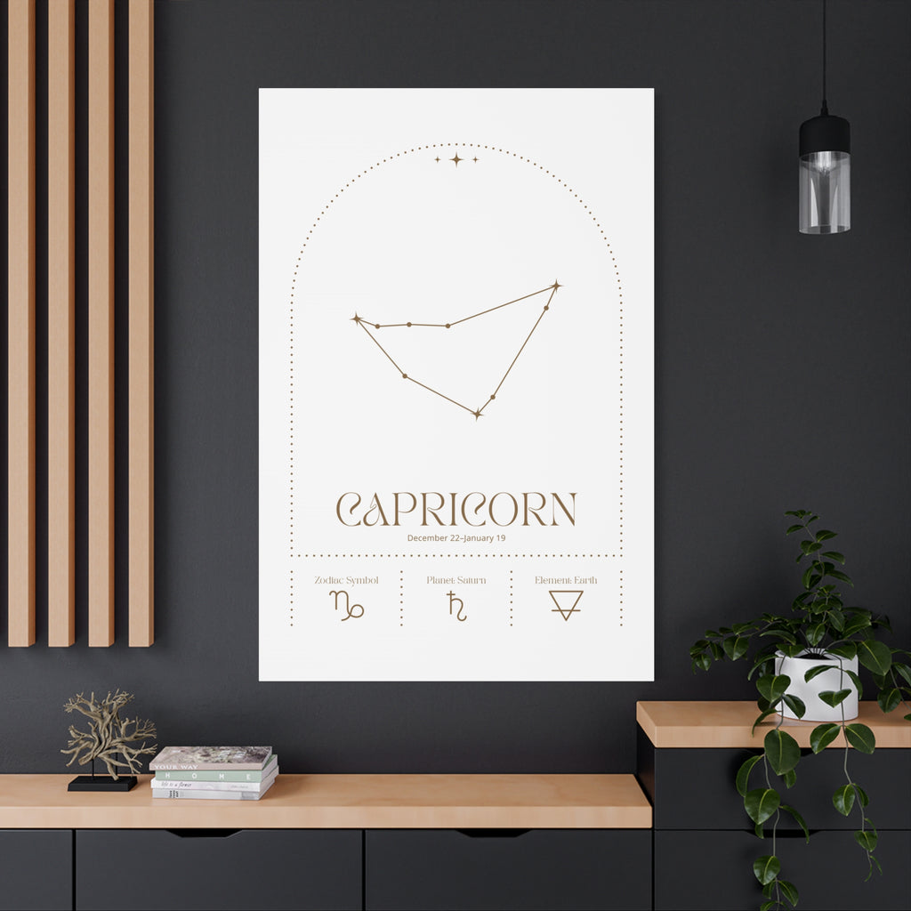 Capricorn Zodiac Canvas – Grounded & Timeless Art