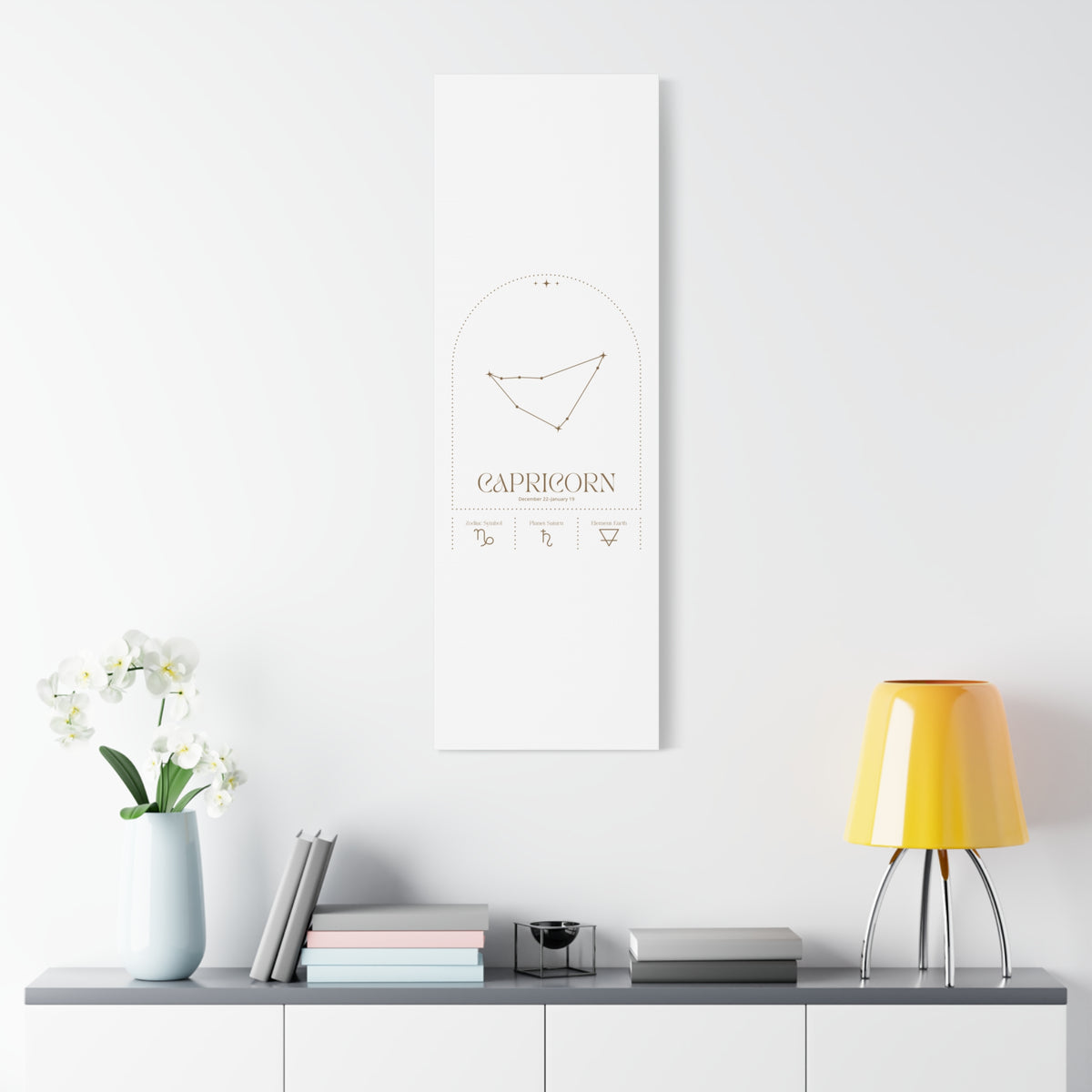 Capricorn Zodiac Canvas – Grounded & Timeless Art