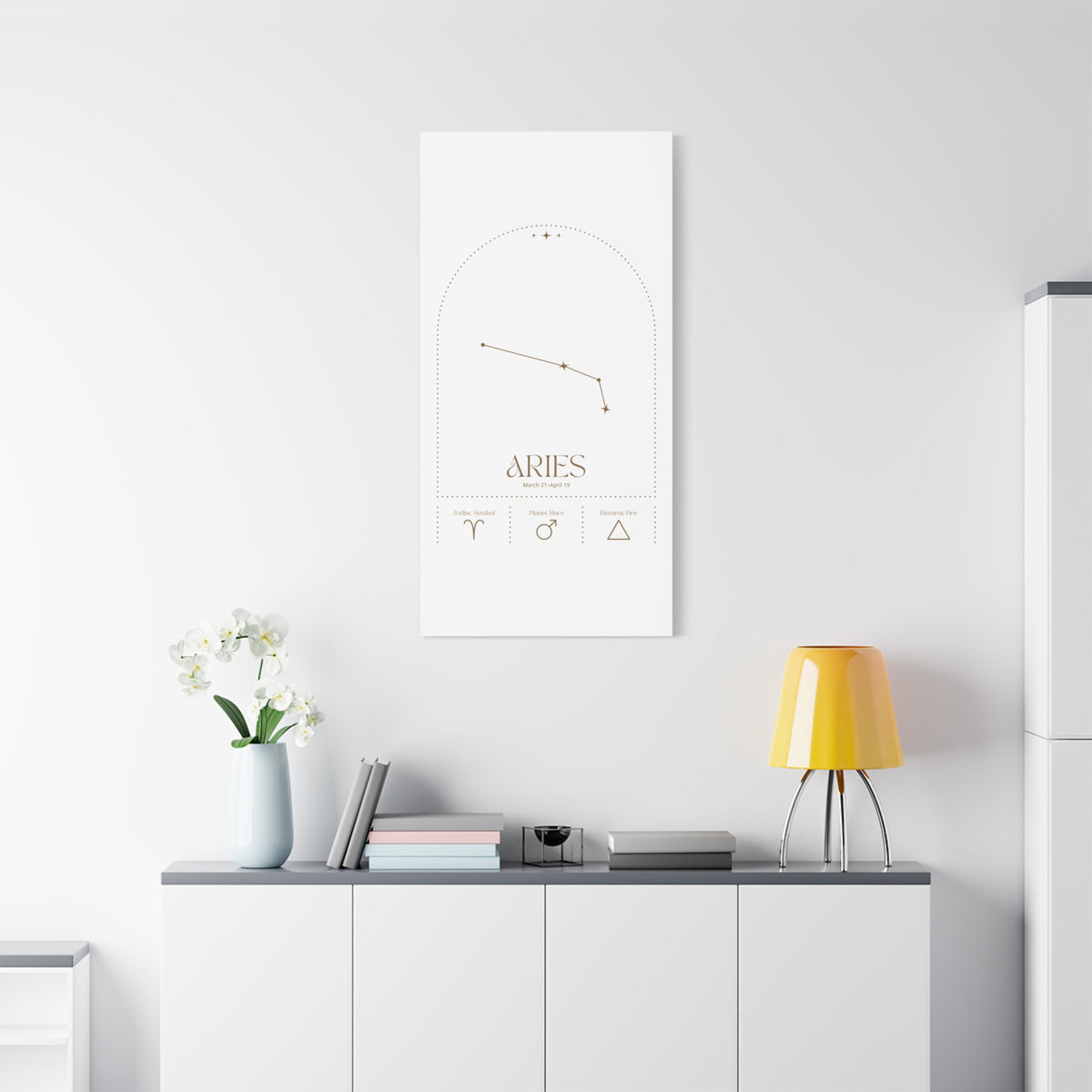 Aries Zodiac Canvas – Bold & Energetic Art
