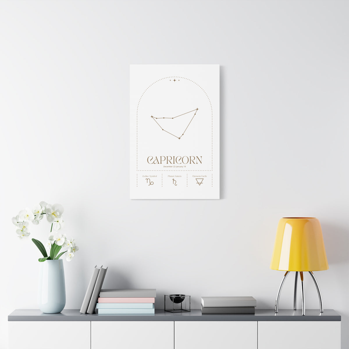 Capricorn Zodiac Canvas – Grounded & Timeless Art