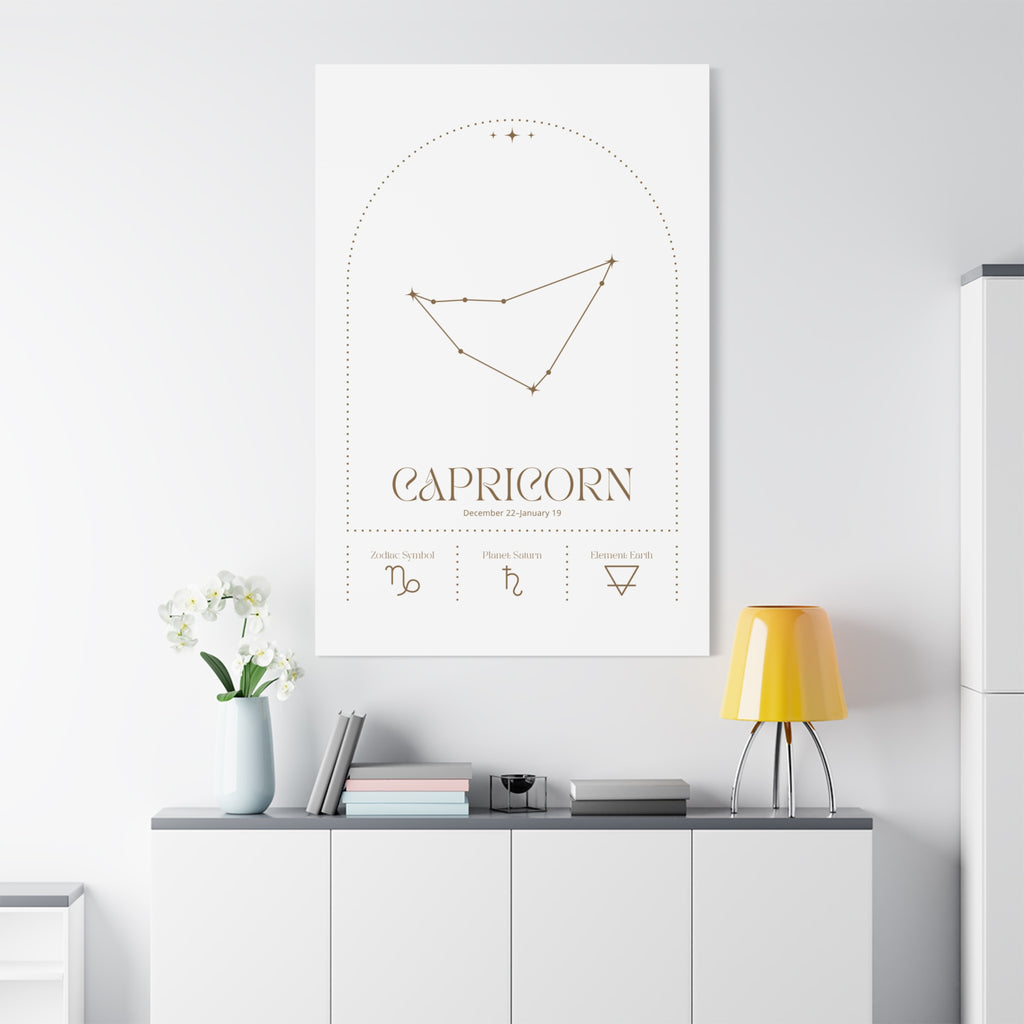 Capricorn Zodiac Canvas – Grounded & Timeless Art