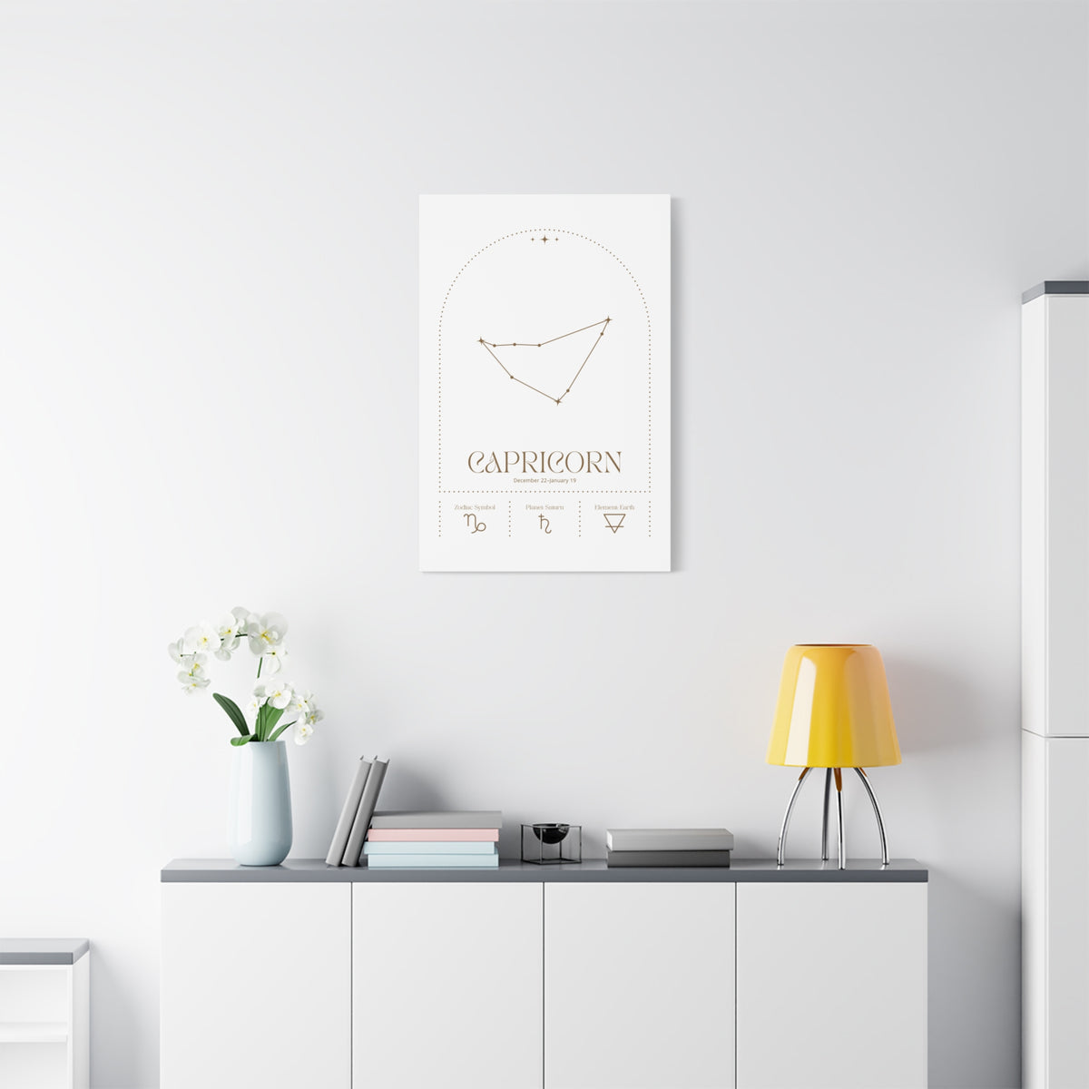 Capricorn Zodiac Canvas – Grounded & Timeless Art