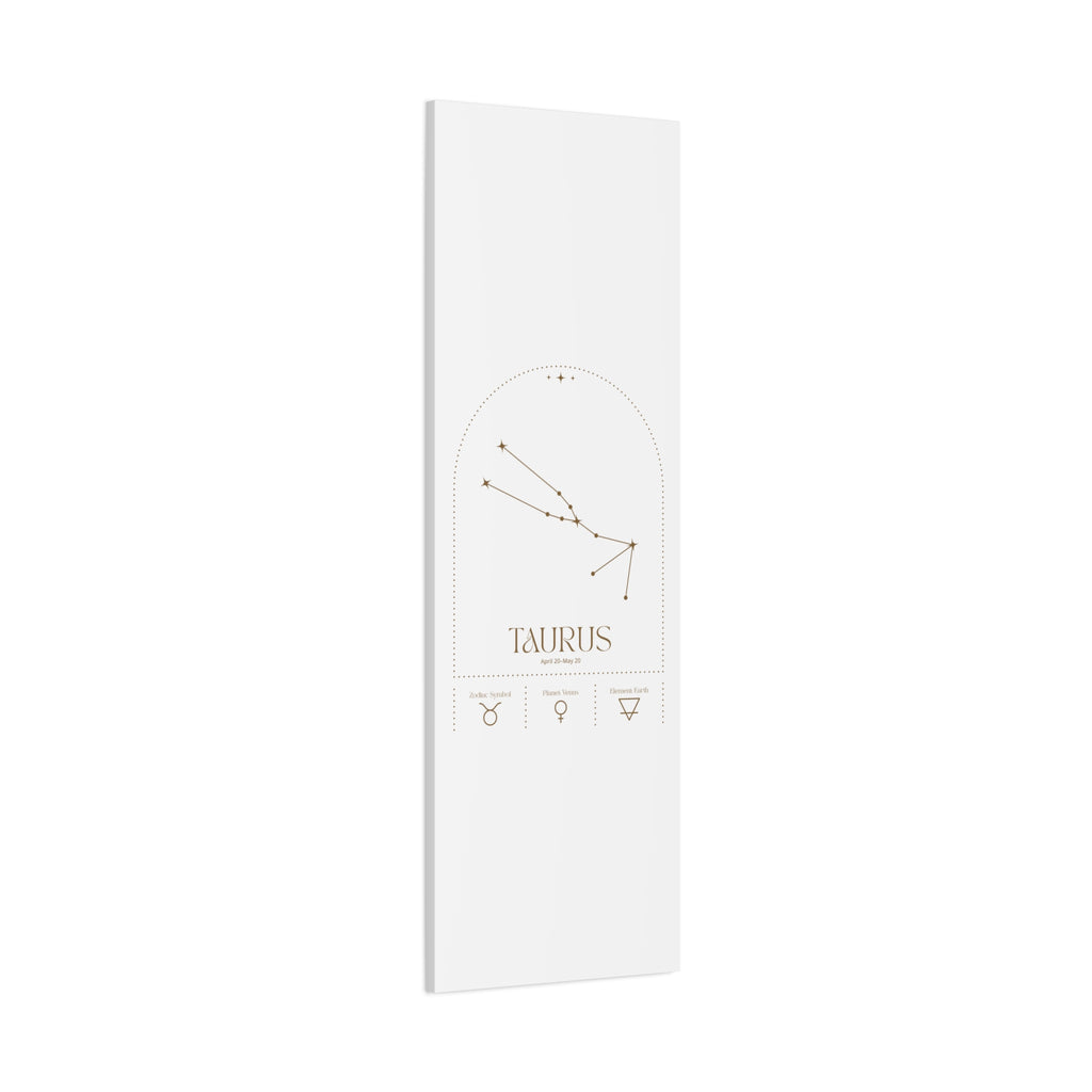 Taurus zodiac canvas wall art with a celestial, cosmic design – matte stretched canvas for home decor