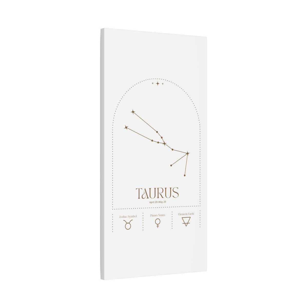 Taurus zodiac canvas wall art with a celestial, cosmic design – matte stretched canvas for home decor